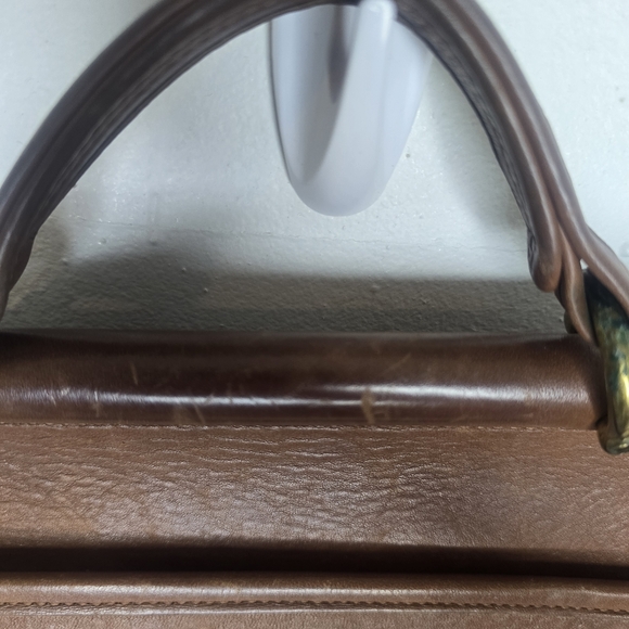 Vintage 90's Coach British Tan Leather Willis Bag \ Missing Shoulder Strap - Picture 11 of 16